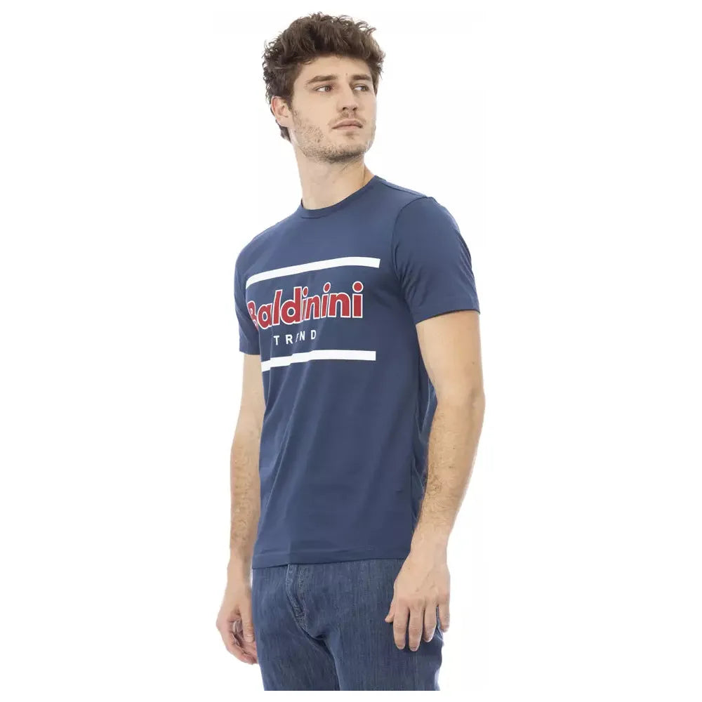 Baldinini Trend Blue Cotton T-Shirt for Elevated Style