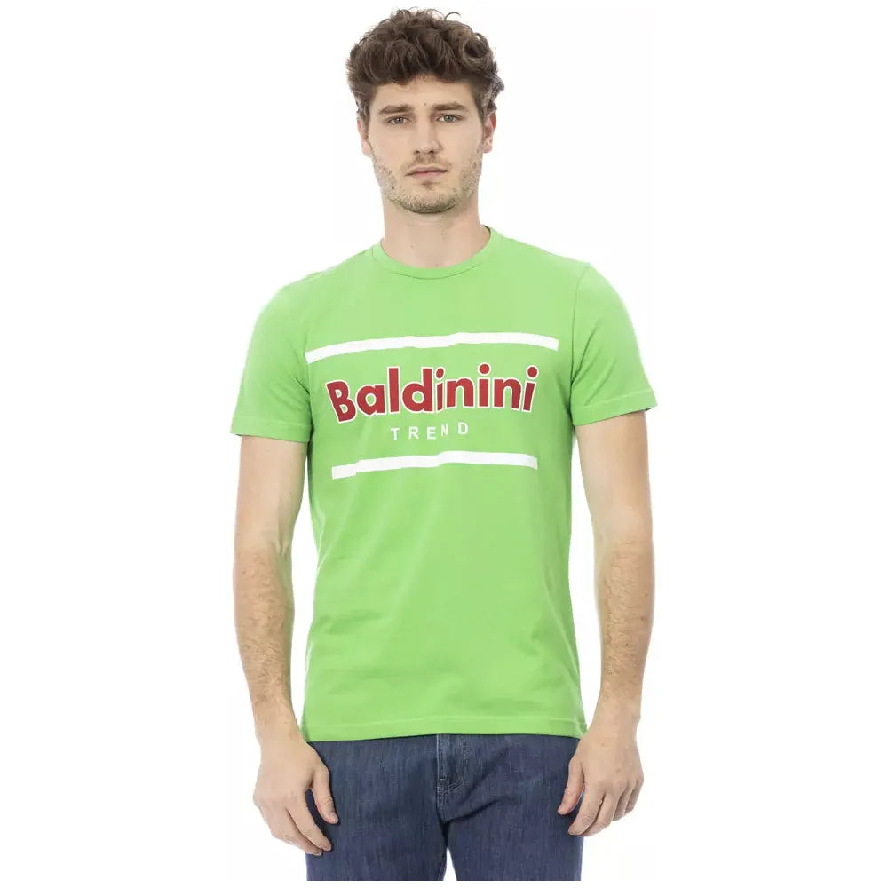 Baldinini Green Cotton T-Shirt for Elevated Style