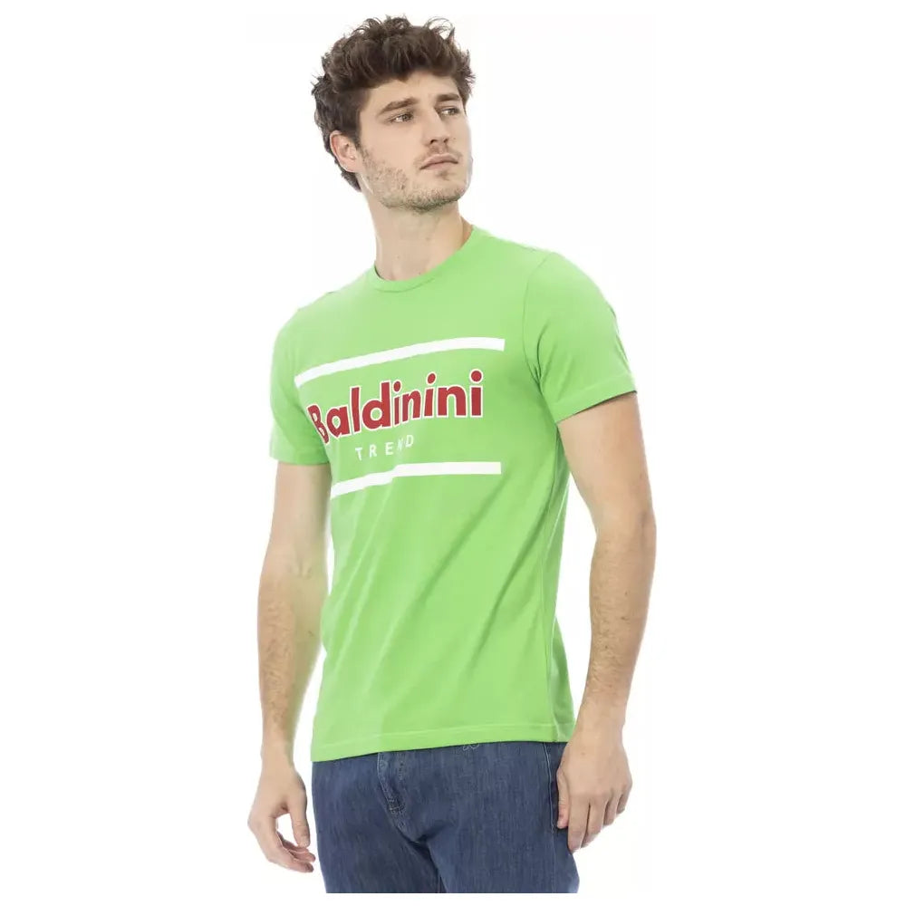 Baldinini Green Cotton T-Shirt for Elevated Style
