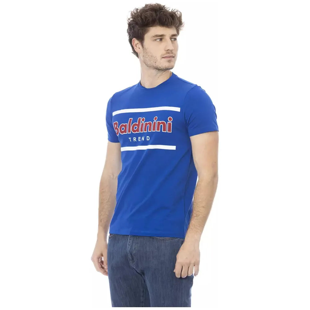 Baldinini Blue Cotton T-Shirt for Elevated Style
