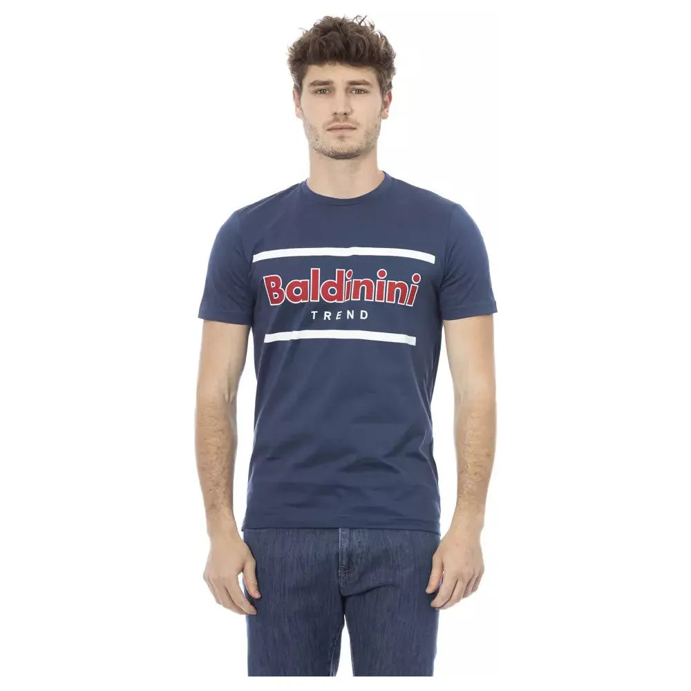 Baldinini Blue Cotton T-Shirt for Contemporary Elegance