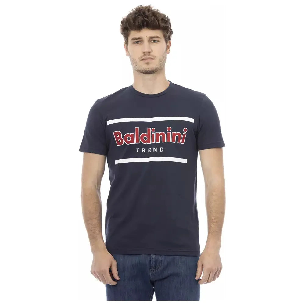 Baldinini Trend Blue Cotton T-Shirt for Elevated Casual Style