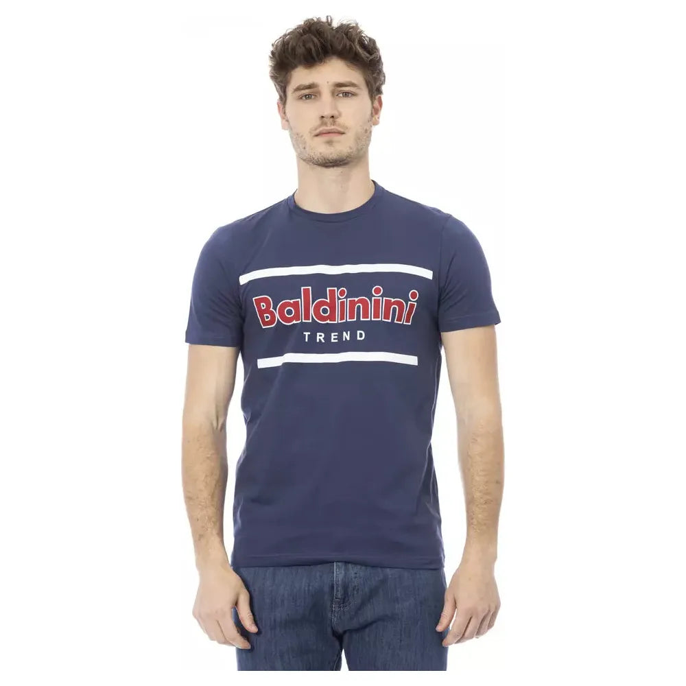 Baldinini Trend Blue Cotton T-Shirt for Effortless Elegance