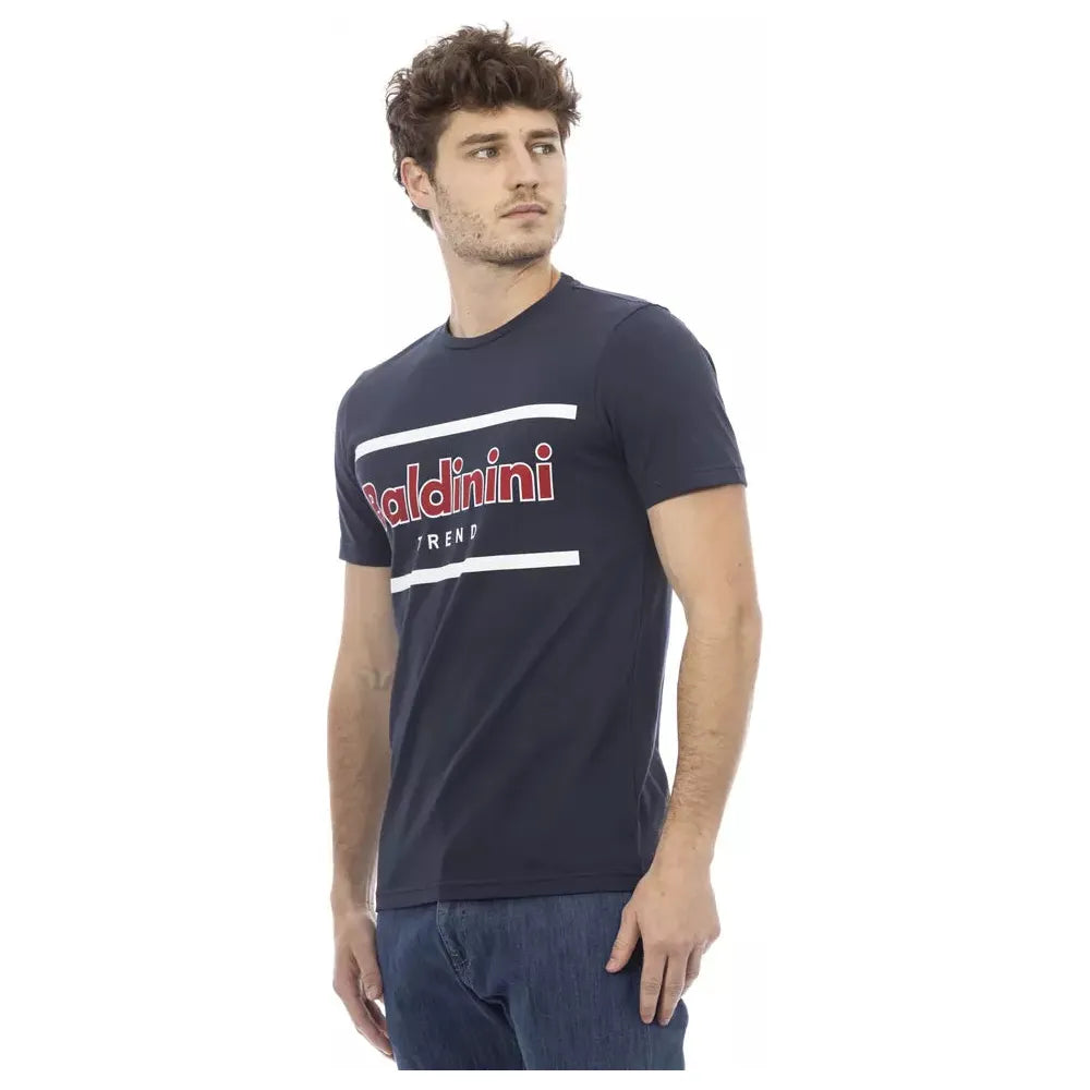 Baldinini Trend Blue Cotton T-Shirt for Elevated Casual Style
