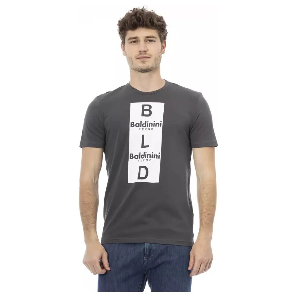 Baldinini Gray Cotton T-Shirt for Effortless Elegance