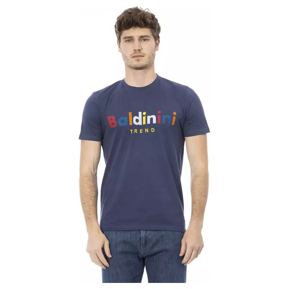 Baldinini Trend Blue Cotton T-Shirt for Elevated Style