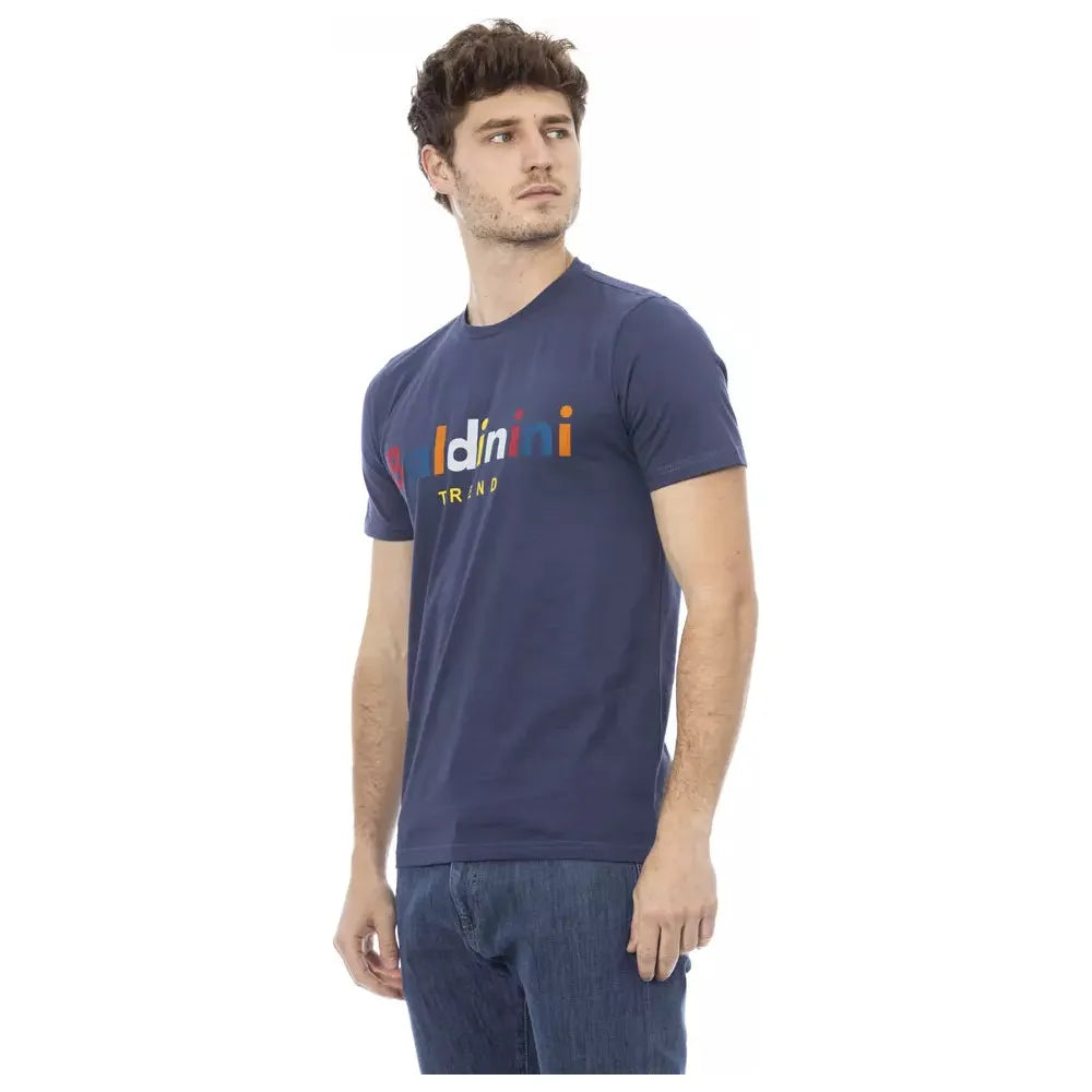 Baldinini Trend Blue Cotton T-Shirt for Elevated Style