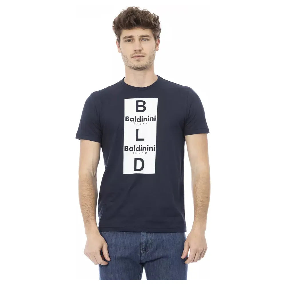 Baldinini Trend Blue Cotton T-Shirt For Elevated Style