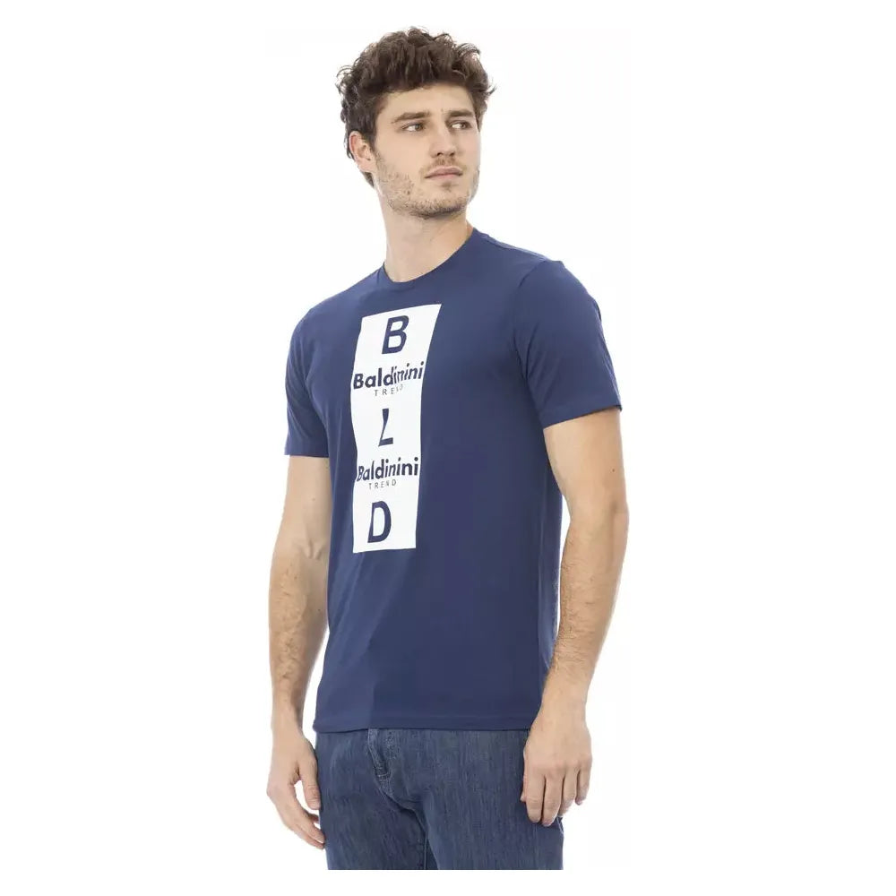 Baldinini Blue Cotton T-Shirt for Effortless Elegance