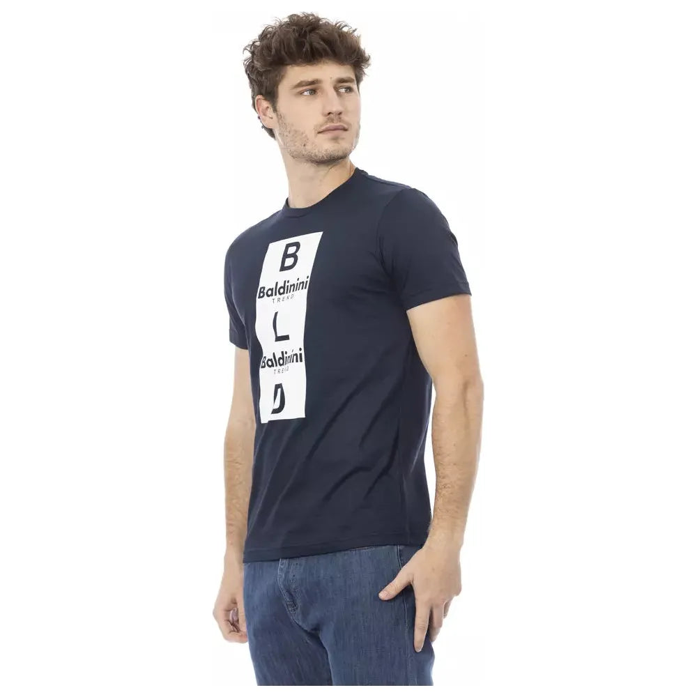Baldinini Trend Blue Cotton T-Shirt For Elevated Style