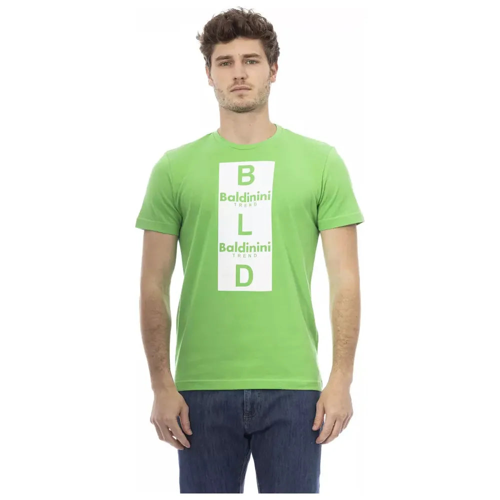 Baldinini Green Cotton T-Shirt for Elevated Style
