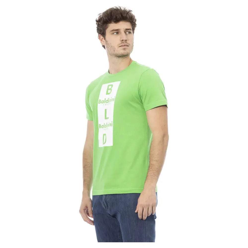 Baldinini Green Cotton T-Shirt for Elevated Style