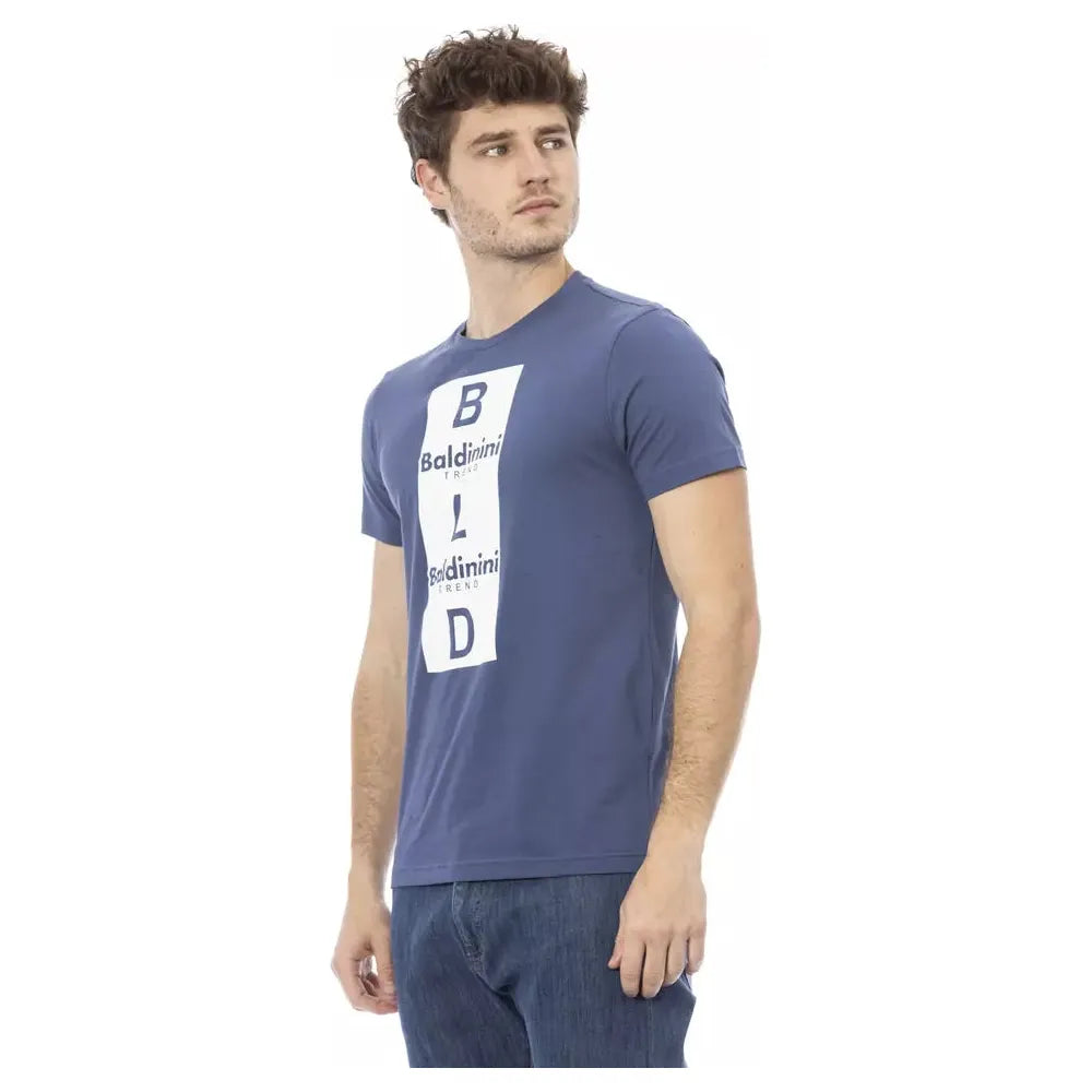 Baldinini Trend Blue Cotton T-Shirt for Effortless Elegance