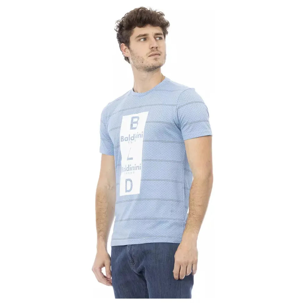 Baldinini Light Blue Cotton T-Shirt for Effortless Elegance