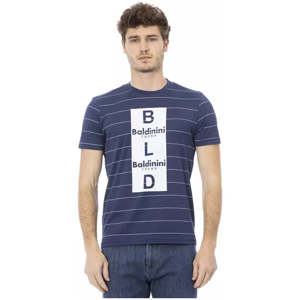 Baldinini Blue Cotton T-Shirt for Elevated Style