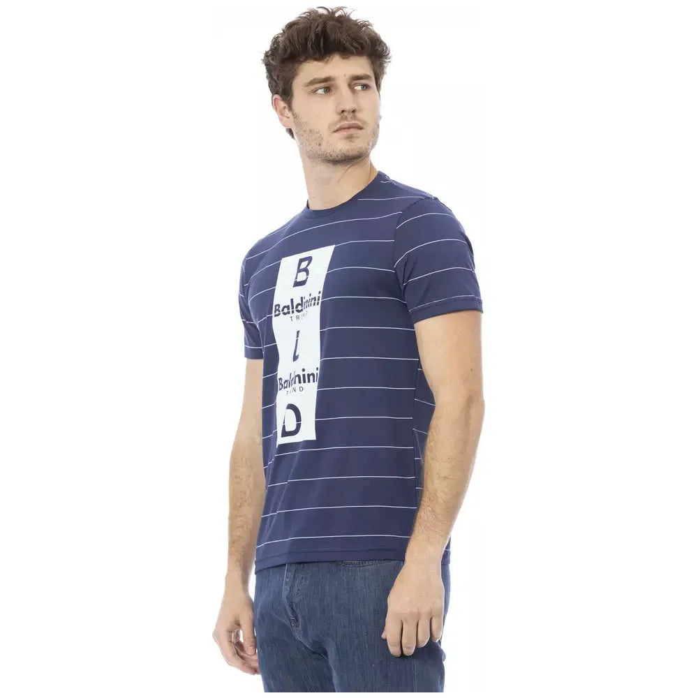 Baldinini Blue Cotton T-Shirt for Elevated Style
