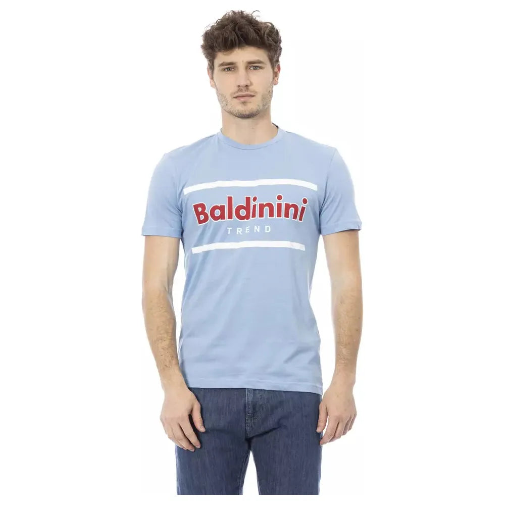 Baldinini Light Blue Cotton T-Shirt for Effortless Elegance