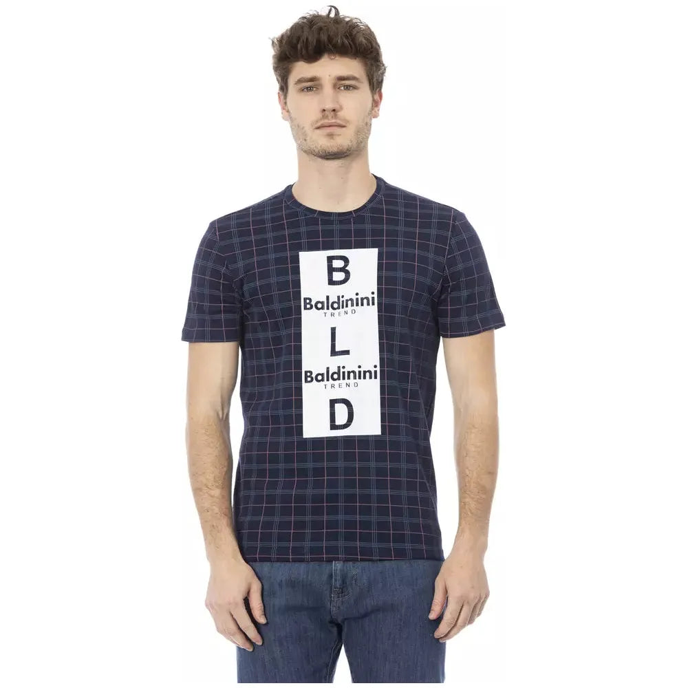 Baldinini Trend Blue Cotton T-Shirt for Effortless Elegance