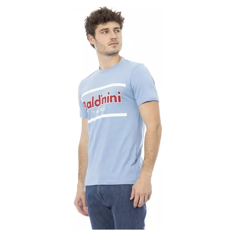 Baldinini Light Blue Cotton T-Shirt for Effortless Elegance