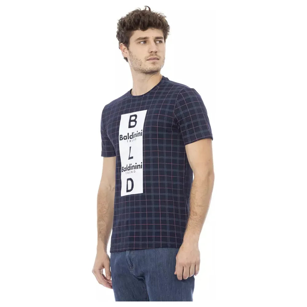 Baldinini Trend Blue Cotton T-Shirt for Effortless Elegance