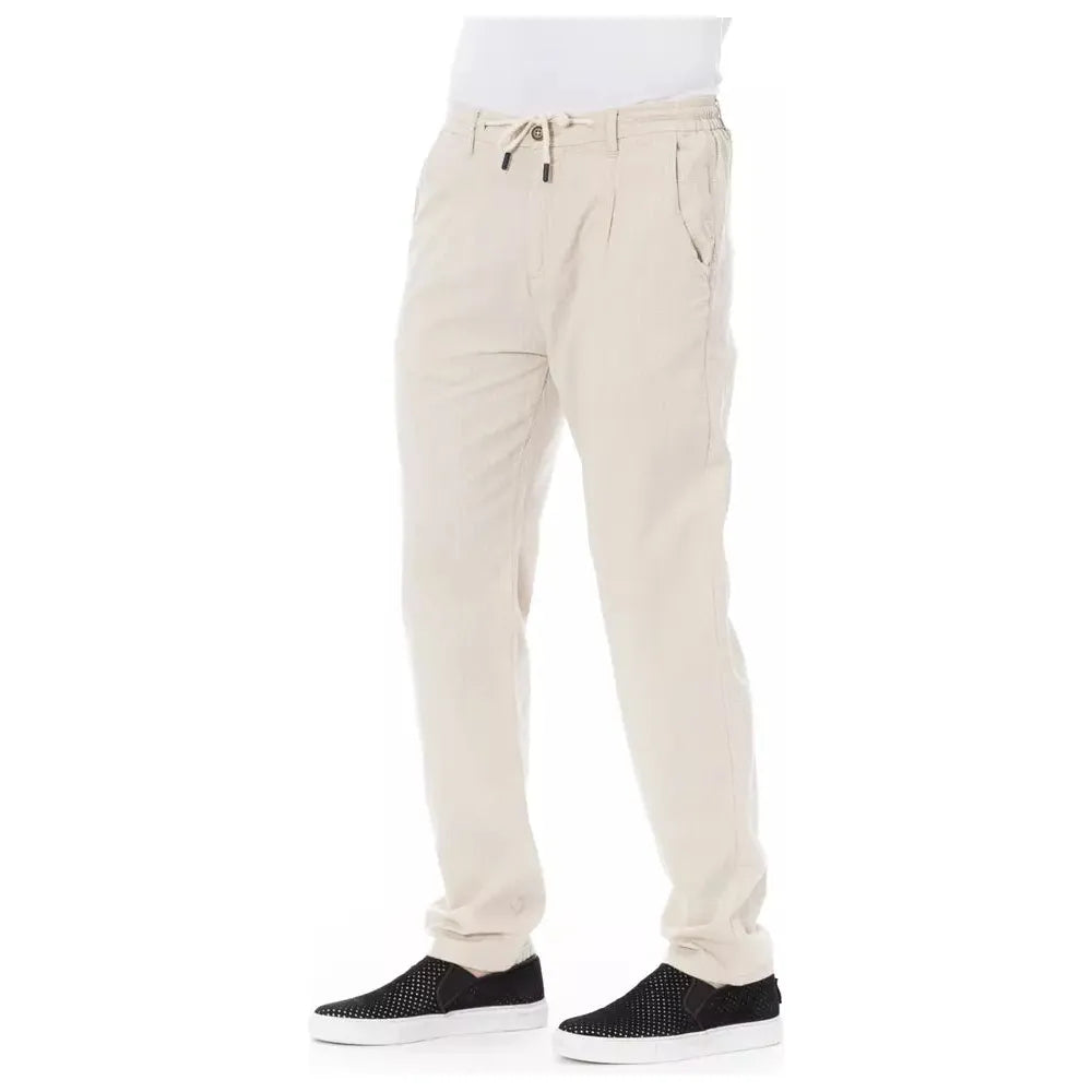 Baldinini Trend Beige Cotton Chino Trousers for Effortless Elegance