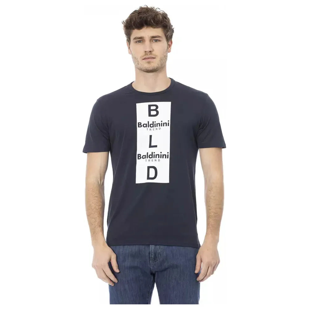 Baldinini Trend Blue Cotton T-Shirt for Elevated Style