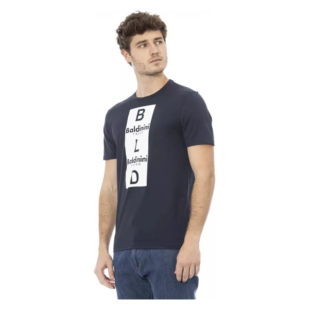 Baldinini Trend Blue Cotton T-Shirt for Elevated Style