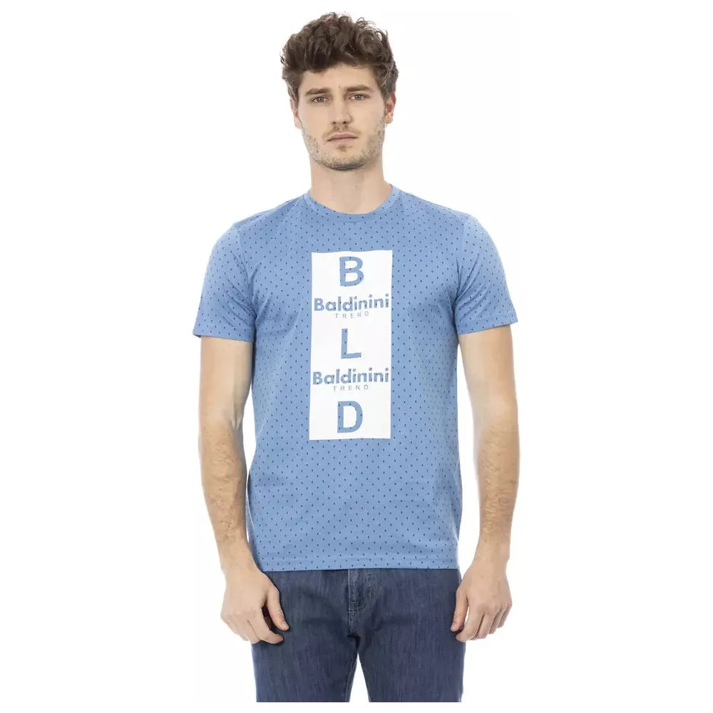 Baldinini Light Blue Cotton T-Shirt for Elevated Style