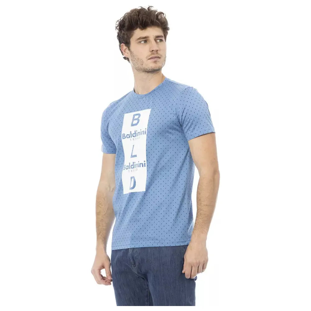 Baldinini Light Blue Cotton T-Shirt for Elevated Style