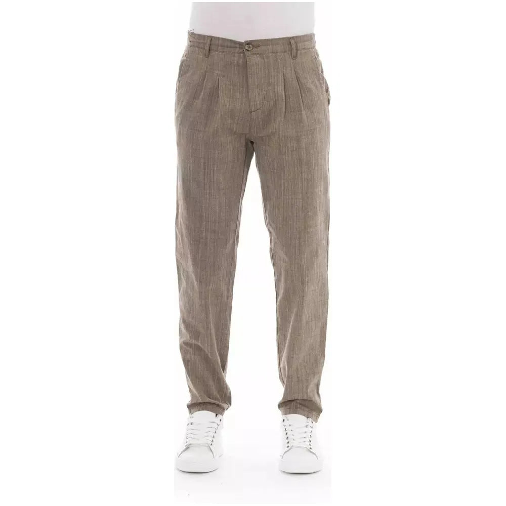 Baldinini Beige Cotton Chino Pant for Timeless Elegance