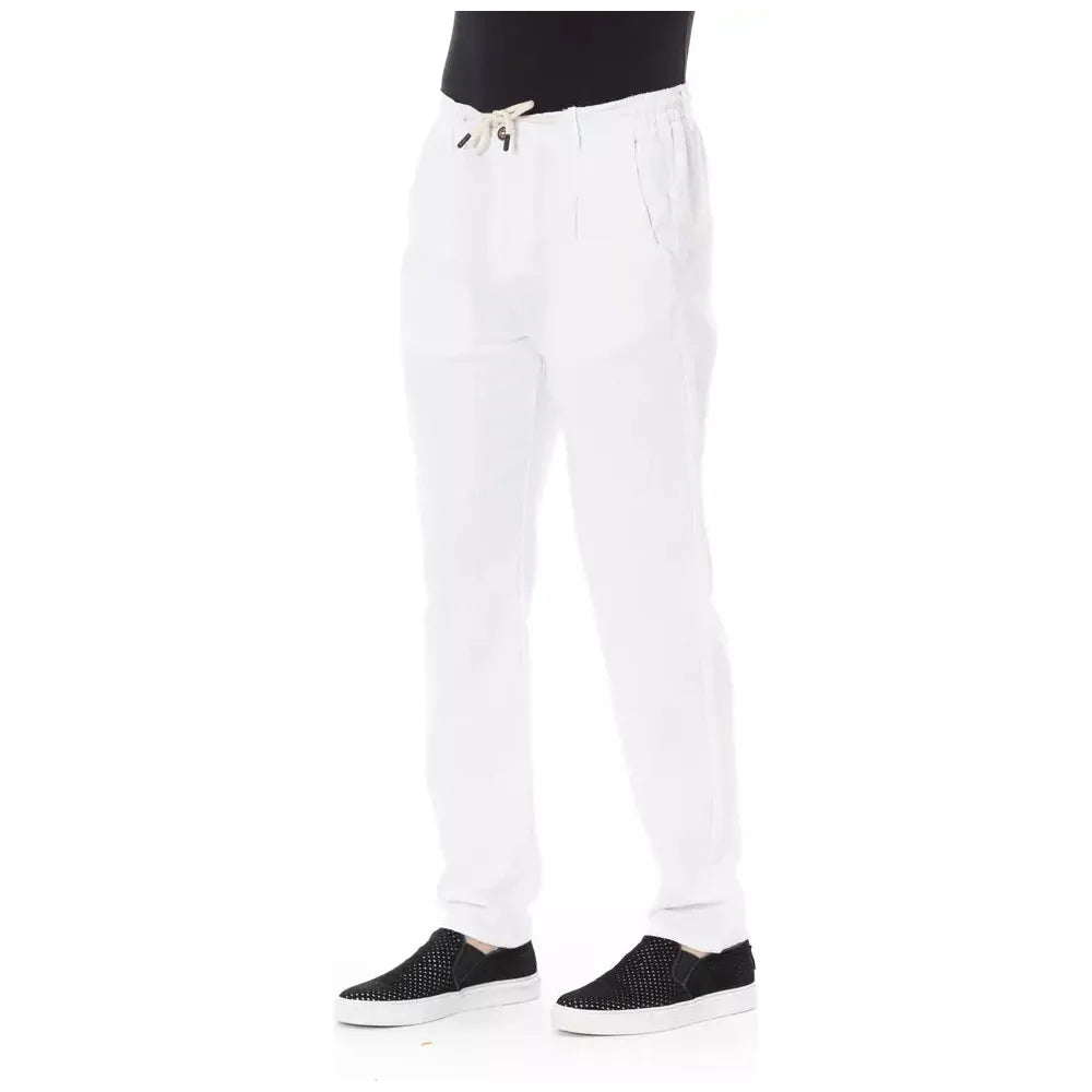Baldinini White Luxurious Cotton Chino Trouser