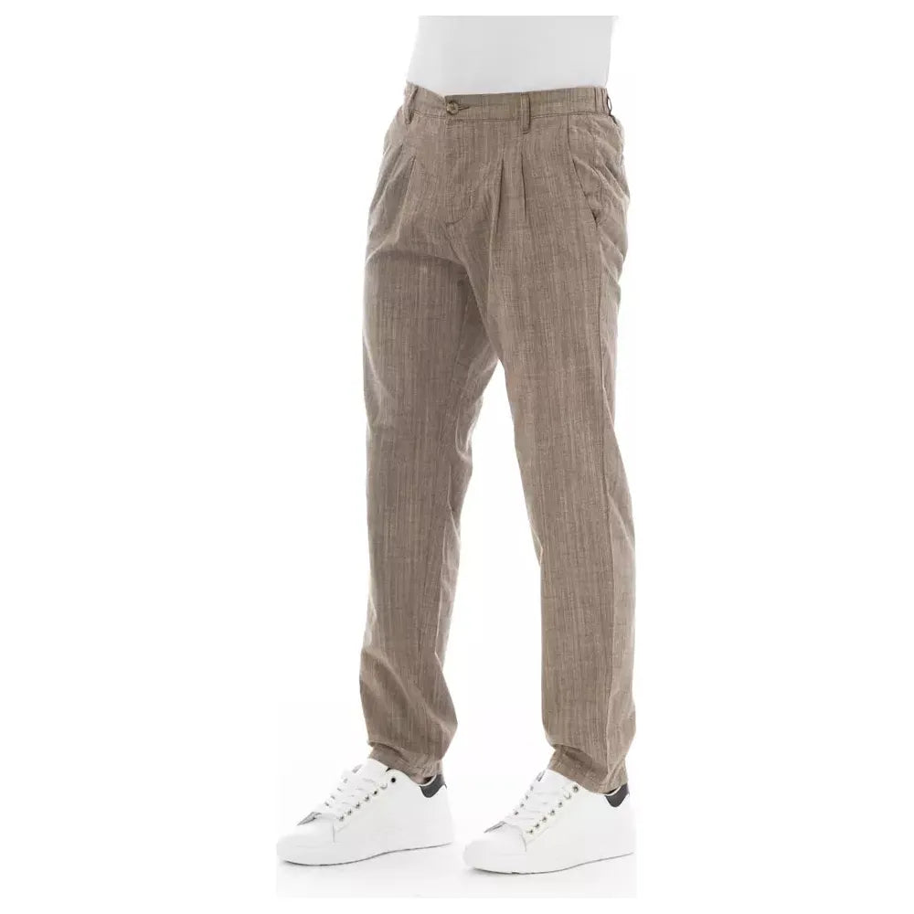 Baldinini Beige Cotton Chino Pant for Timeless Elegance