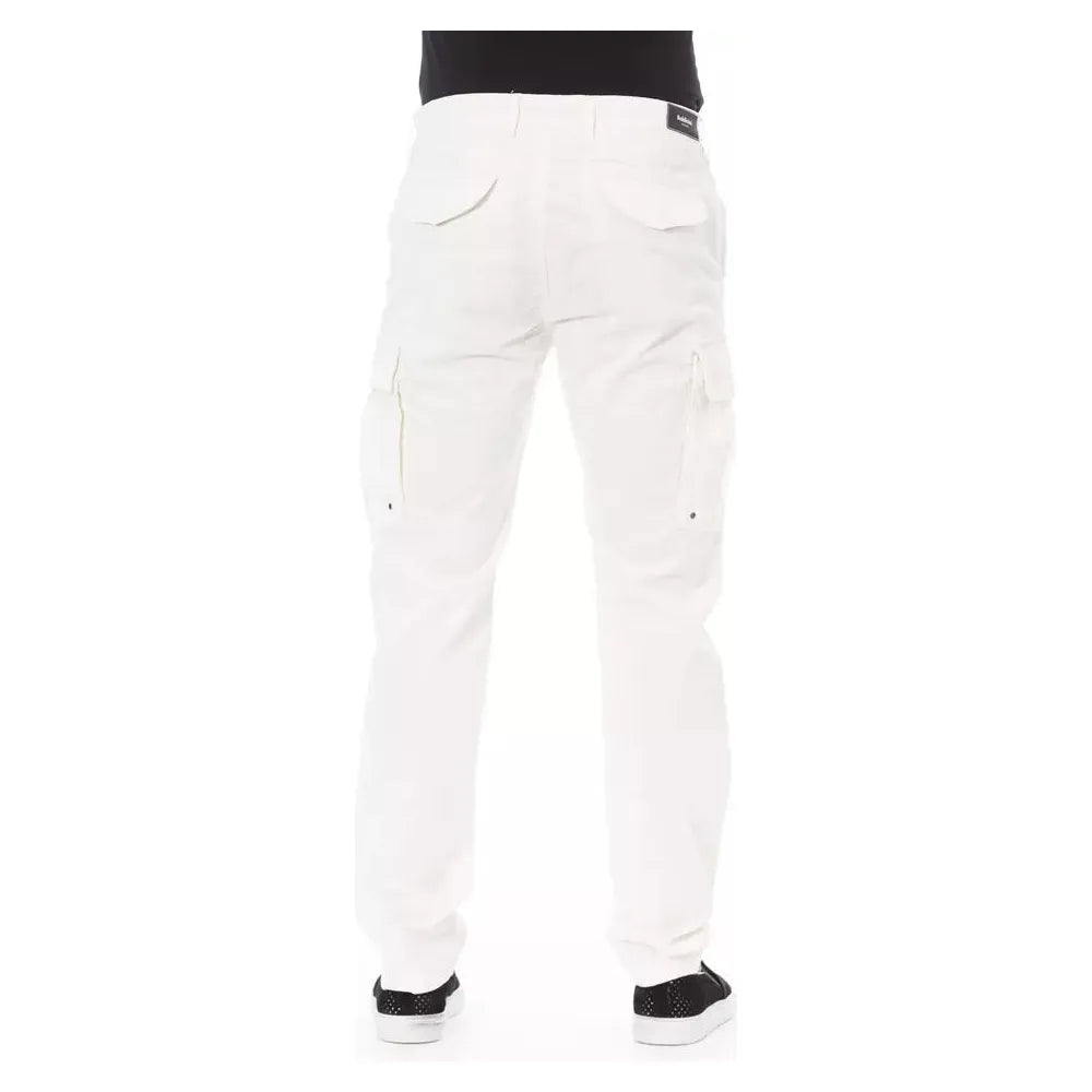 Baldinini White Cotton Cargo Trouser for Effortless Elegance