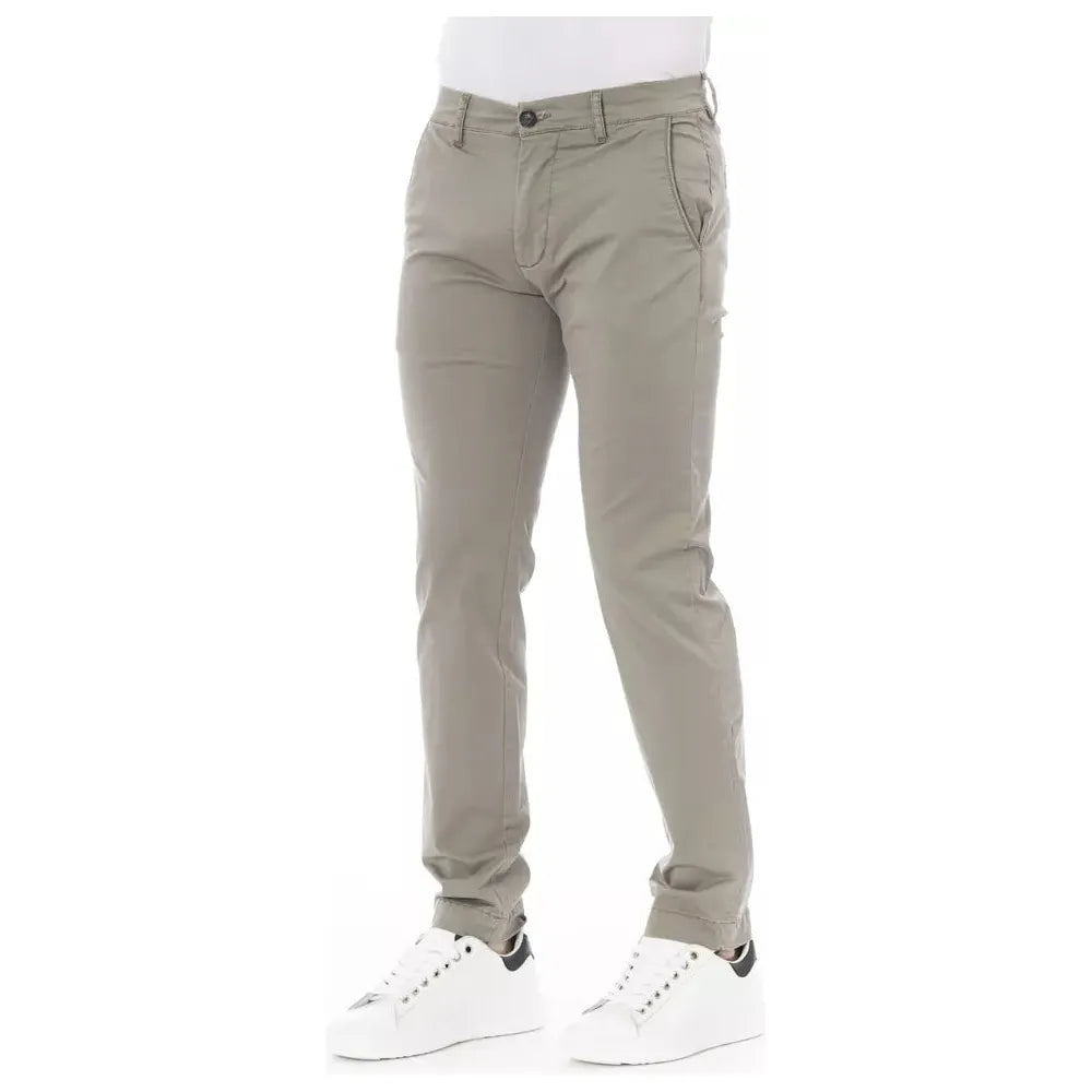 Baldinini Beige Cotton Chino Trouser for Effortless Elegance