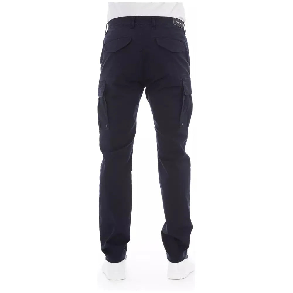 Baldinini Blue Cotton Cargo Trouser for Elevated Style