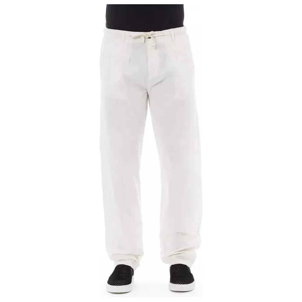Baldinini White Cotton Chino Trouser for Sophisticated Style