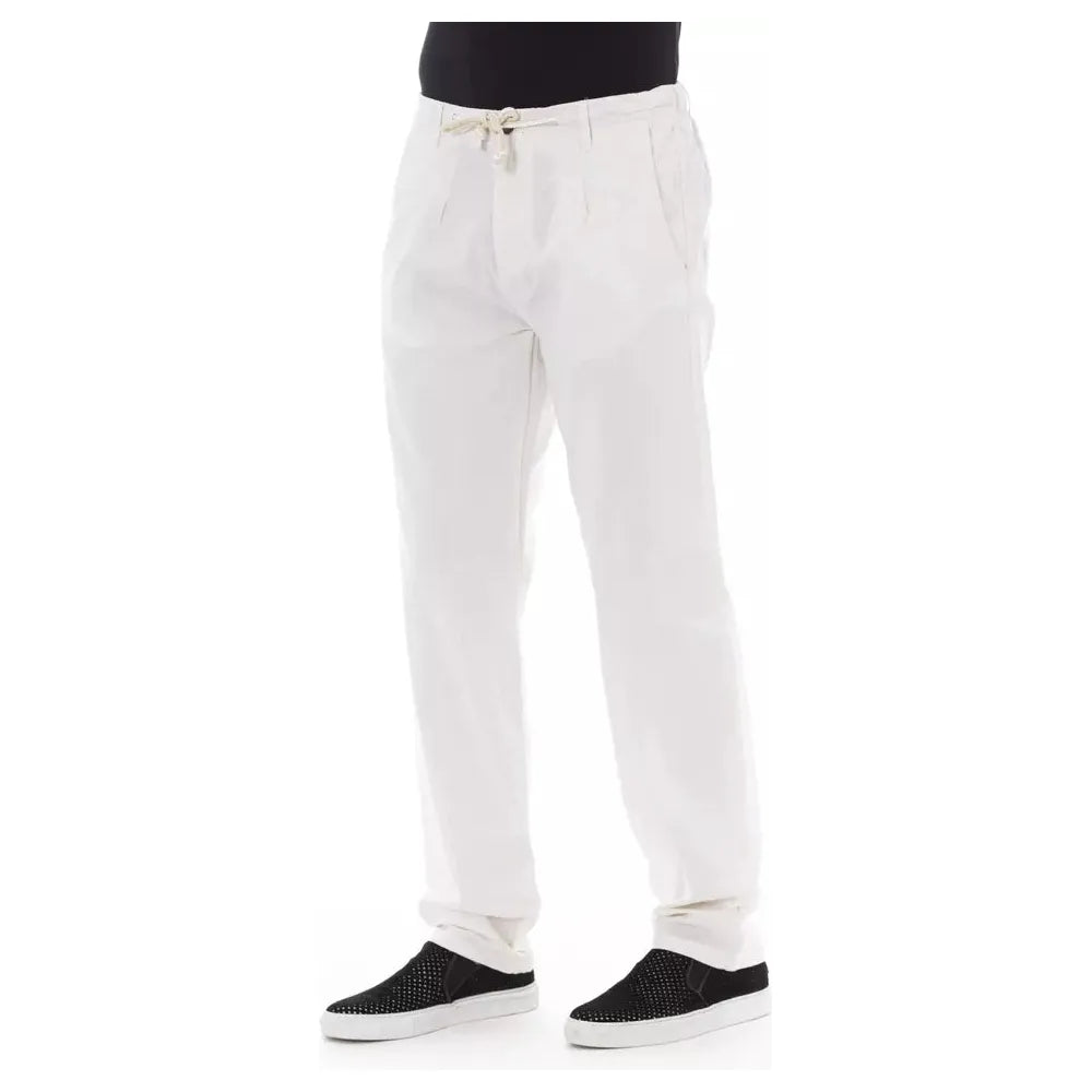 Baldinini White Cotton Chino Trouser for Sophisticated Style