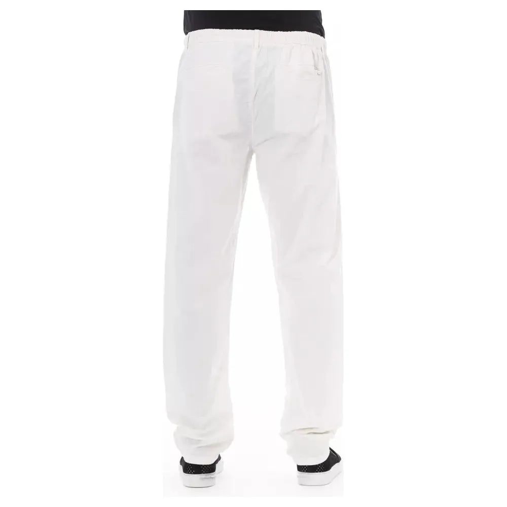 Baldinini White Cotton Chino Trouser for Sophisticated Style