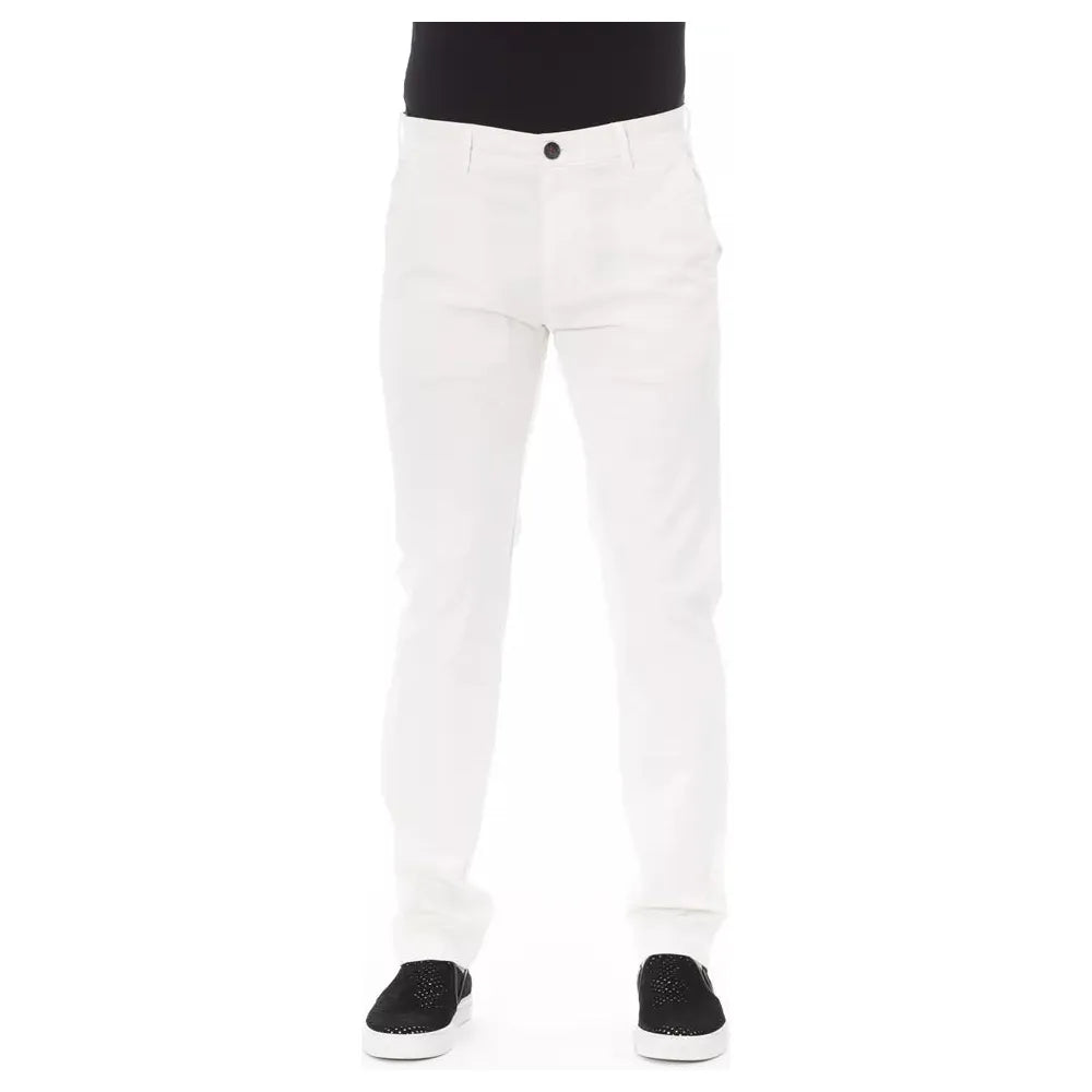 Baldinini White Cotton Chino Trouser for Effortless Elegance