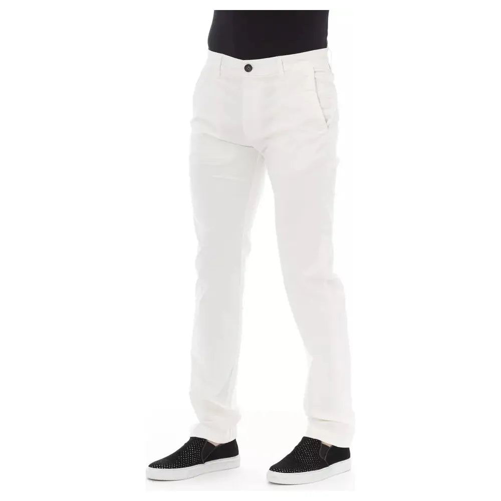 Baldinini White Cotton Chino Trouser for Effortless Elegance