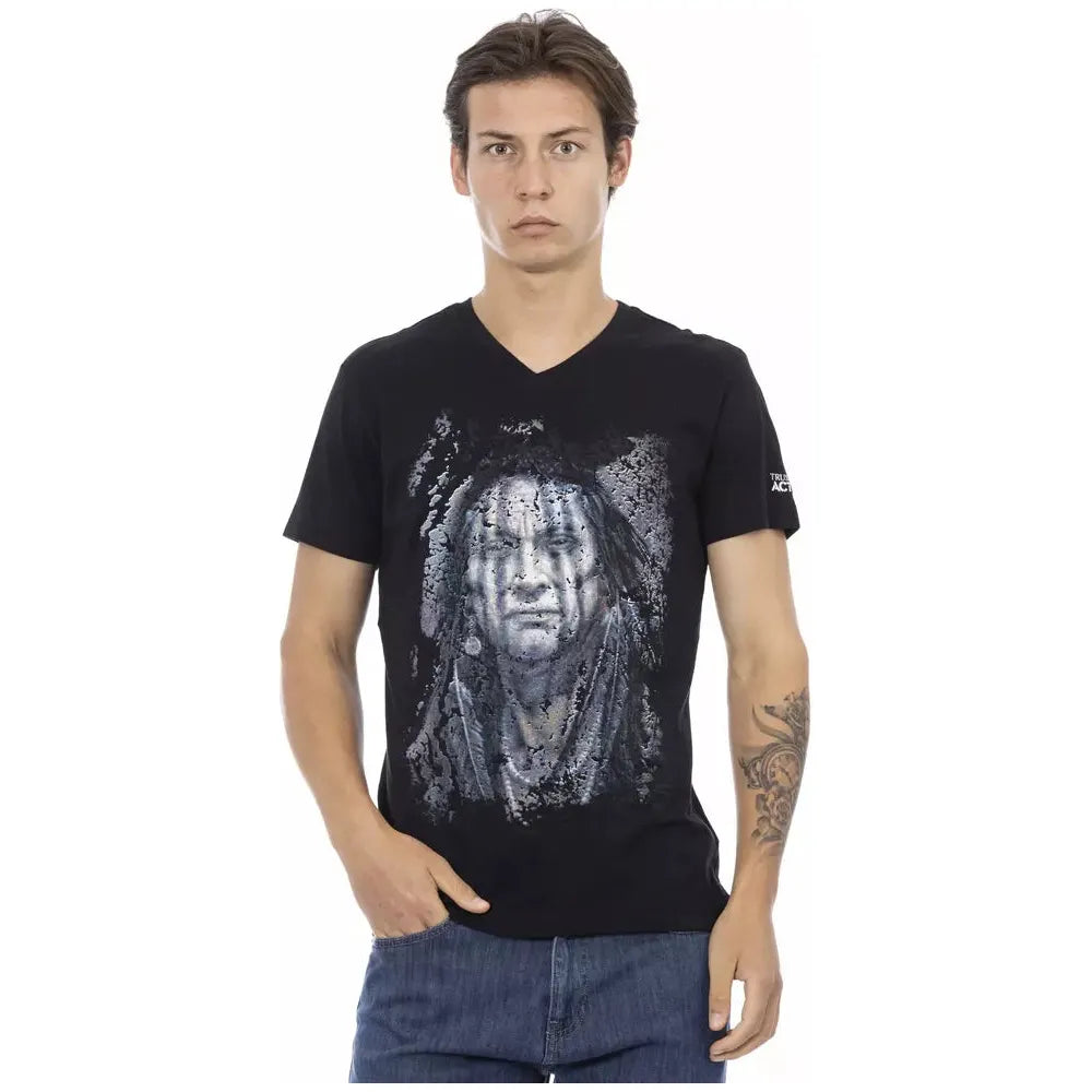 Trussardi Action Black Cotton T-Shirt for Elevated Style