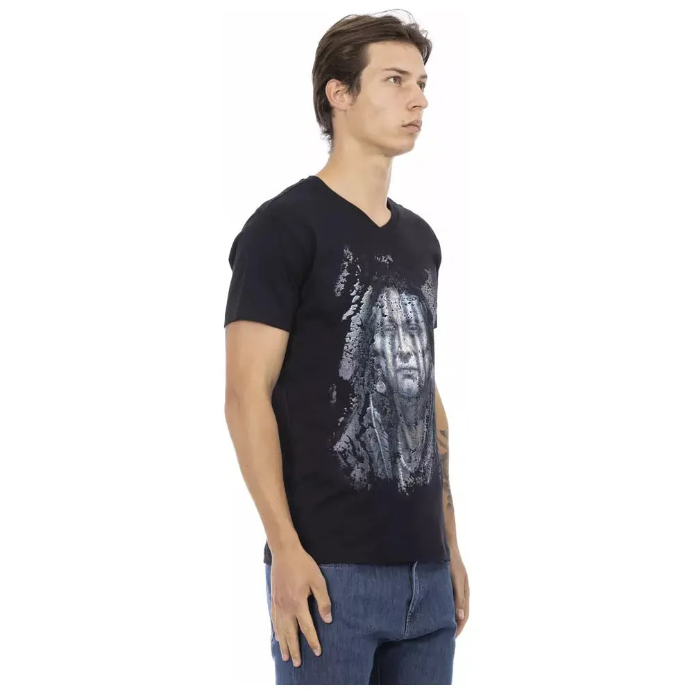 Trussardi Action Black Cotton T-Shirt for Elevated Style