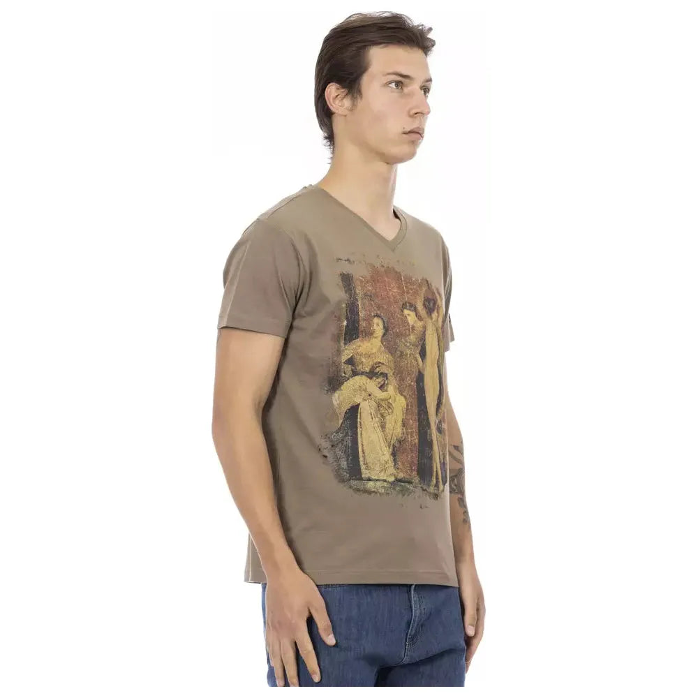 Trussardi Action Brown Cotton T-Shirt for Effortless Style