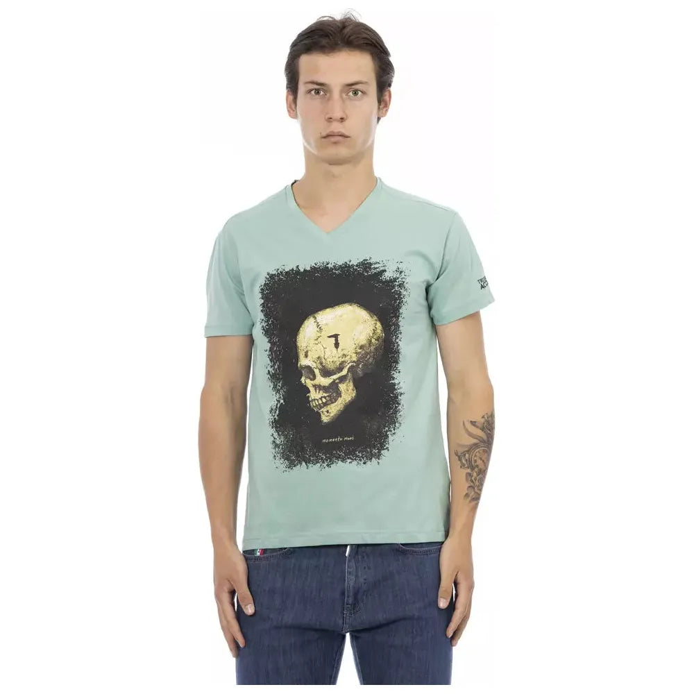 Trussardi Action Green Cotton T-Shirt for Effortless Elegance