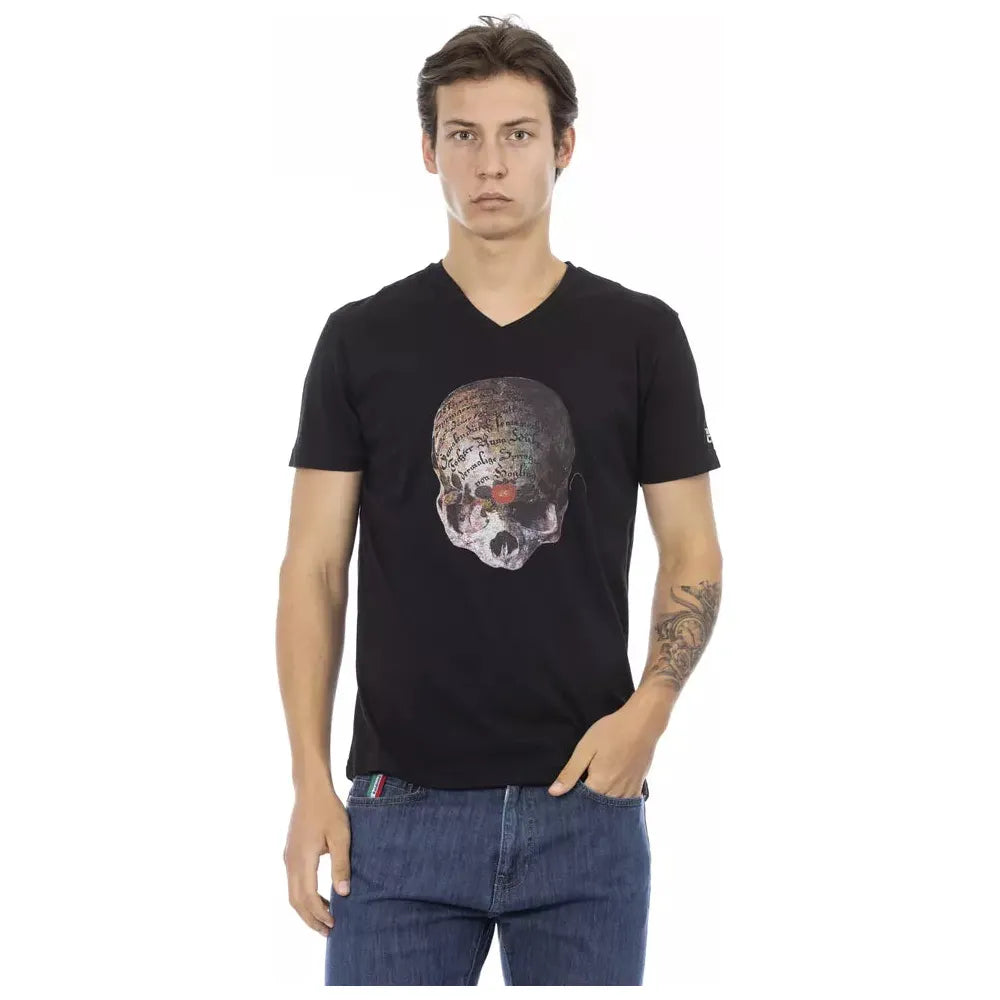 Trussardi Action Black Cotton T-Shirt for Effortless Style
