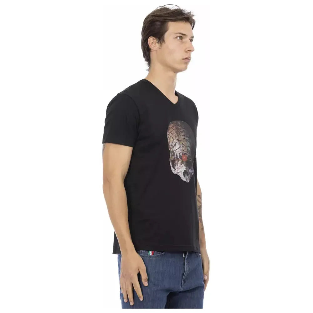 Trussardi Action Black Cotton T-Shirt for Effortless Style