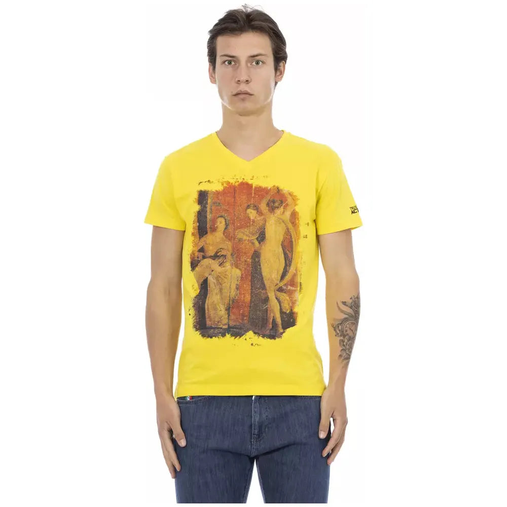 Trussardi Action Yellow Cotton T-Shirt for Effortless Elegance