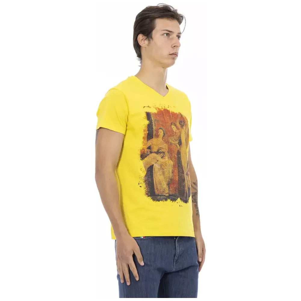 Trussardi Action Yellow Cotton T-Shirt for Effortless Elegance
