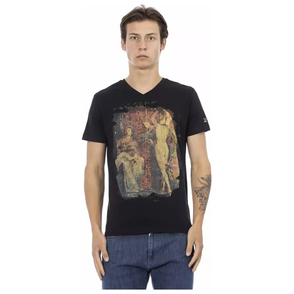 Trussardi Action Black Cotton T-Shirt for Elevated Style