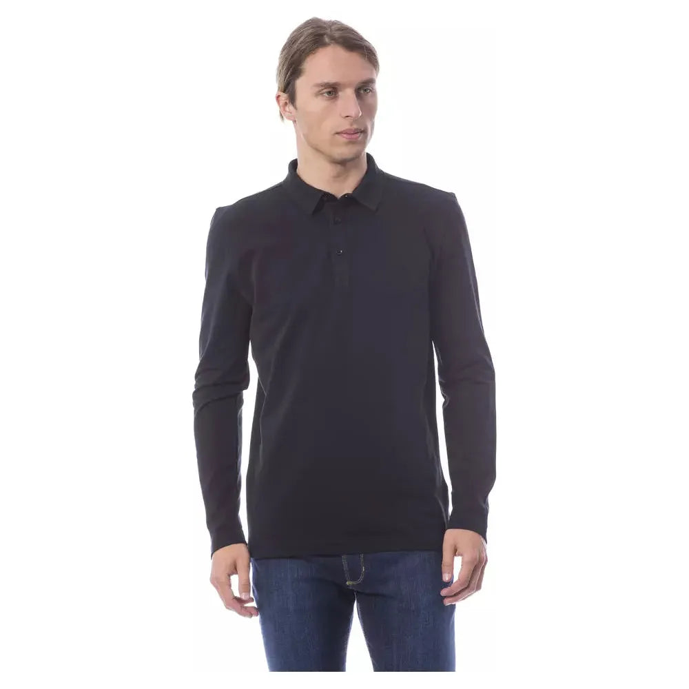 Verri Black Cotton Long Sleeve Polo Shirt Elegance